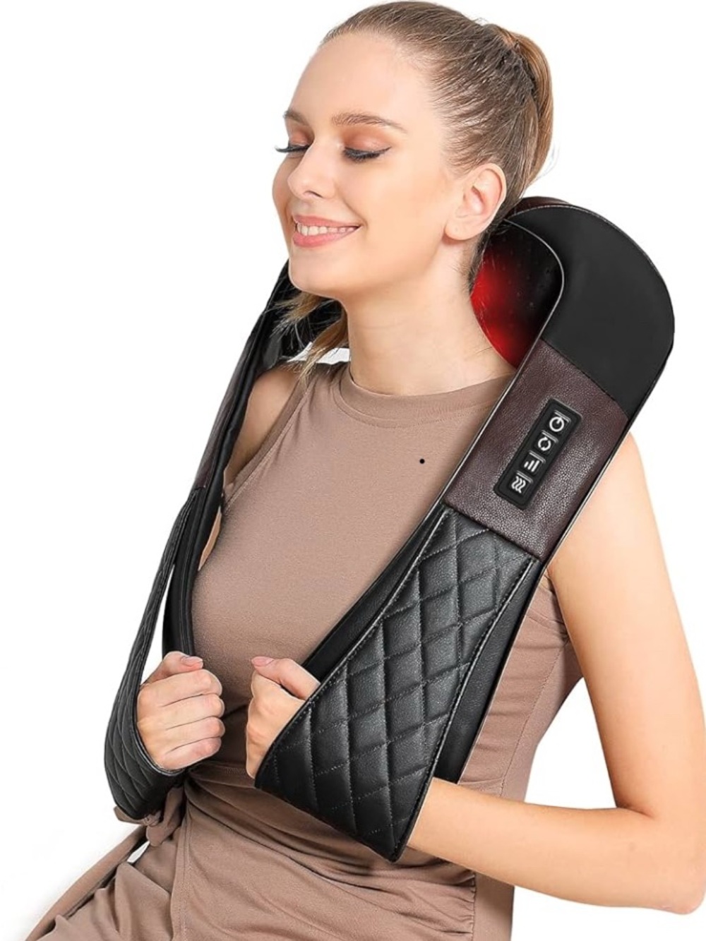 Cordless Shiatsu Massager - Black/Brown